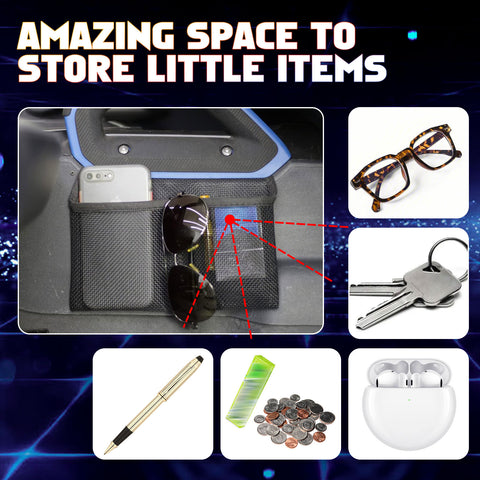 Passenger Side Seat Gap Storage Mesh Organizer Pocket For Ford Bronco 2021-2023