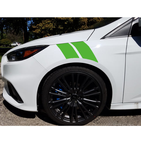 Blue Roll Front Hood Hash Mark Fender Racing Rally Stripes Sticker Vinyl Decal