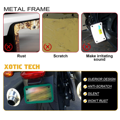 x xotic tech Motorcycle Silicone License Plate Frames, Motorbike License Plate Holder, Rust Proof, Rattle Proof, Weather Proof