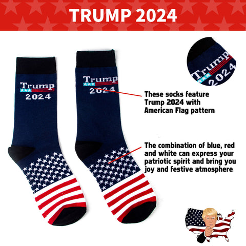 x xotic tech Trump 2024 Socks Men Women, Donald Trump President Unisex Funny Gift Socks Novelty Cotton Crew Socks MAGA Make America Great Again Sock American Flag Gag Gift