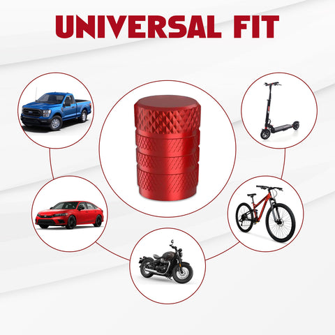Xotic Tech 4pcs Tire Valve Stem Cover Caps Anodized Aluminum Alloy, Corrosion Resistant Leak-Proof Wheel Valve Cap Set Exterior Accessories, Universal for Cars Trucks Motorcycles SUVs and Bikes