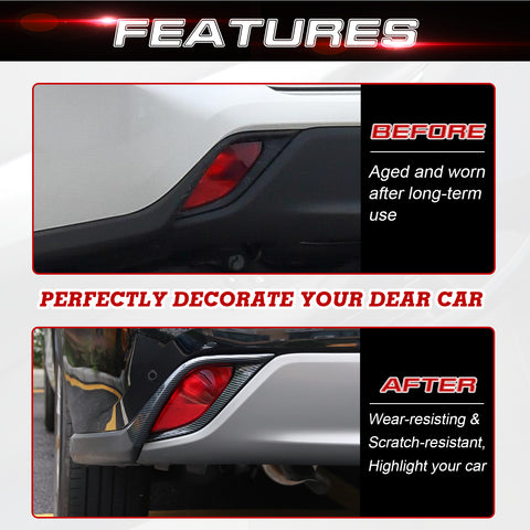 x xotic tech Rear Bumper Fog Light Lamp Cover Trim Compatible with Toyota Highlander 2020-up ABS Car Decoration Exterior Accessories, 2Pcs/Set