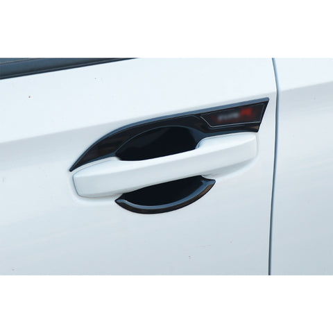 Set of Black Door Handle Rear Side Window Louvers Decor For Honda Civic 22-2023