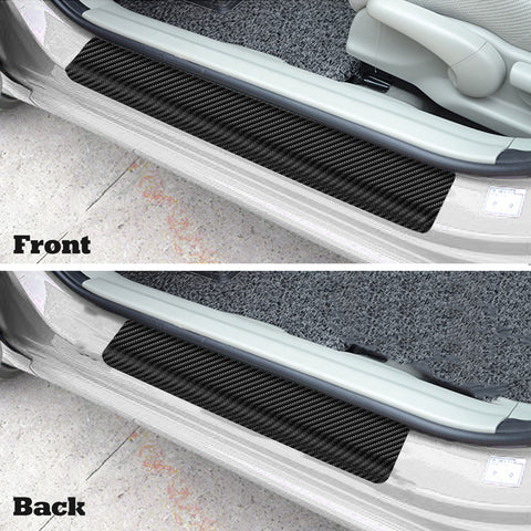 3D/4D Carbon Fiber Texture Door Sill Vinly Scratch Protection Cover Sticker