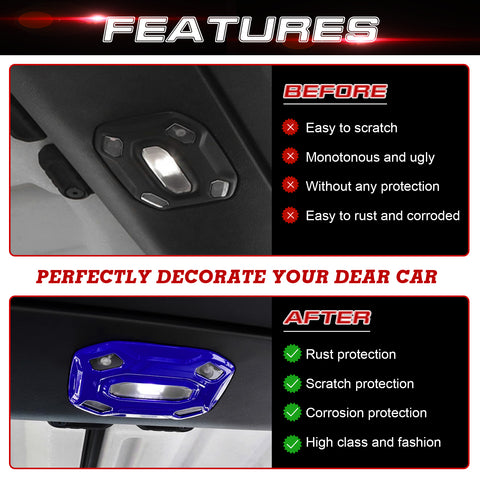 x xotic tech Dome Light Cover Trim Set Decoration Compatible with Jeep Wrangler JL JLU 2018-2023 & Gladiator JT 2020-2023 Interior Accessories(3Pcs)