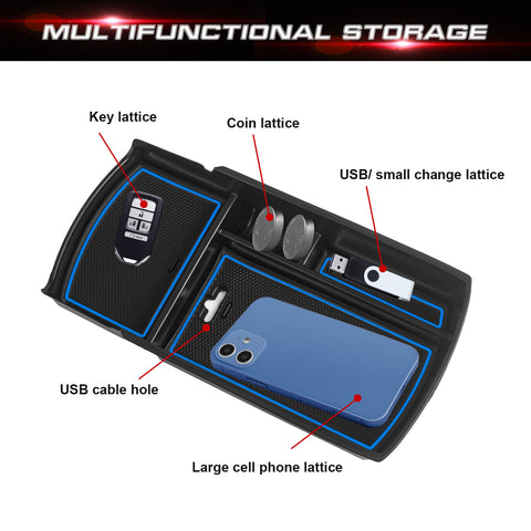 Central ABS Armrest Storage Box Grocery Holder w/Anti-Slip Pad For Accord 2018-22