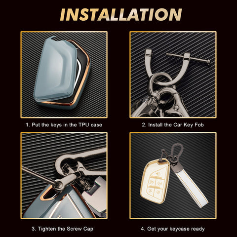 2X TPU Full Cover Remote Key Fob Holder For Cadillac CT5 Escalade 2020-2023
