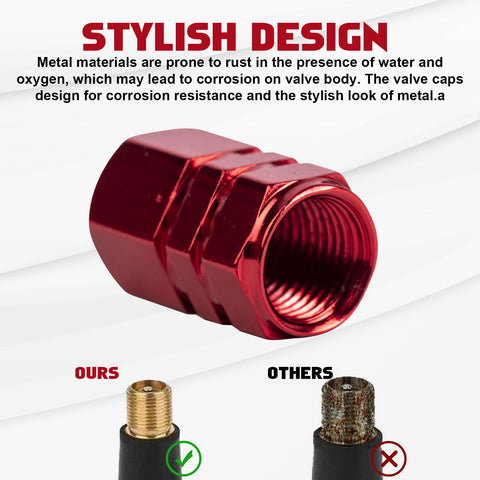 x xotic tech 4pcs American Flag Tire Valve Stem Cover Caps Anodized Aluminum Alloy, Corrosion Resistant Leak-Proof Wheel Valve Cap Set, Universal for Cars Trucks Motorcycles SUVs