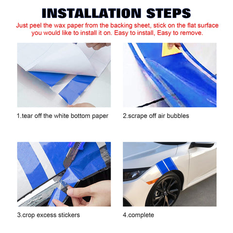 x xotic tech Fender Stripes Hash Marks KK Vinyl Decal Universal for Car Truck Sticker Racing Stripe 11"x23"