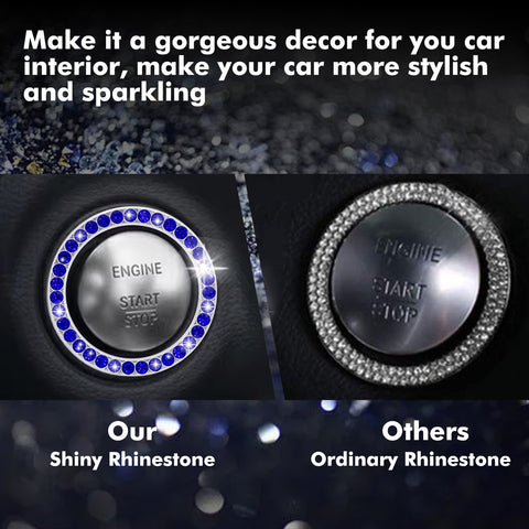 Crystal Rhinestone Car Engine Start Stop Button Bling Ring Cover Accessories