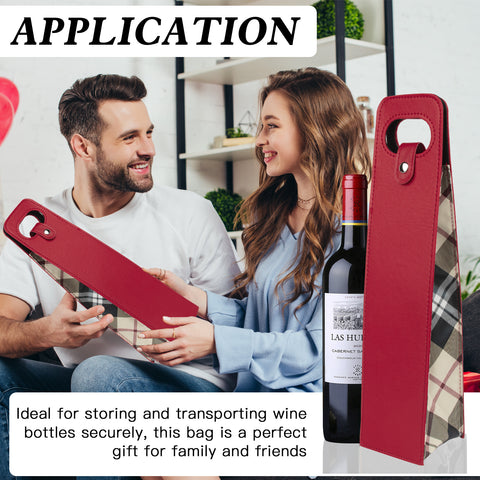 Portable Bottle Wine Gift Bag Champagne Beer Holder for Picnic Party, Christmas