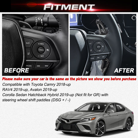 Forged Pattern Steering Wheel Paddle Shifter Extension For Toyota Camry 2018-up