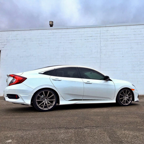 Carbon Fiber Texture Side Door Skirt Cover Sticker For Honda Civic 2016-2021