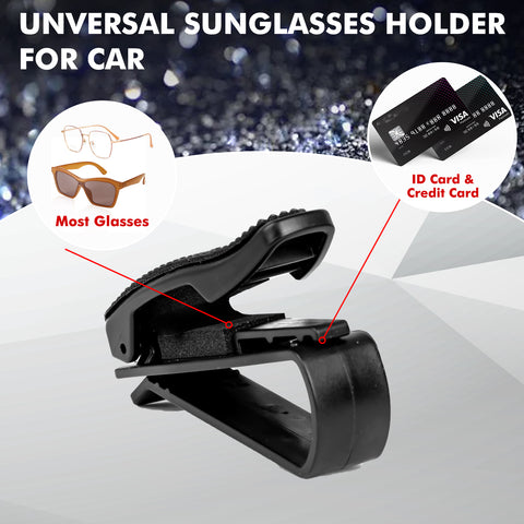 2PCS Universal Car Sun Visor Glasses Clip Rhinestone Sunglasses Cards Holder