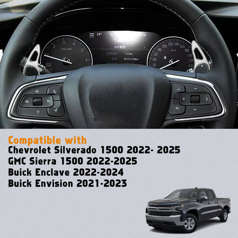 Aluminum Paddle Shifter Extension Decor Cover For Chevy Silverado GMC Sierra