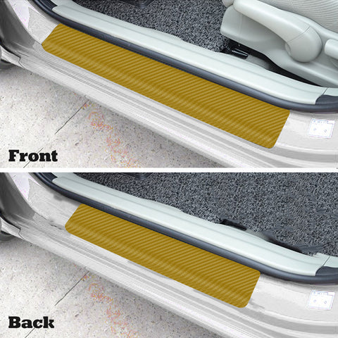 3D/4D Carbon Fiber Texture Door Sill Vinly Scratch Protection Cover Sticker