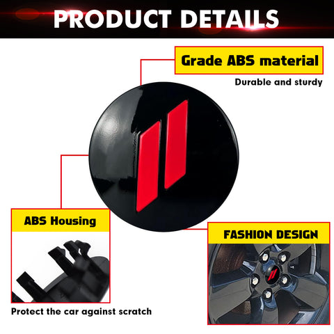 x xotic tech 4pcs 63mm 2.5" Slash Rim Wheel Center Cap Covers Compatible with Dodge Charger Challenger Durango Journey Avenger Hornet Dart R/T SRT or Jeep or Chrysler 6C227DX8AA,6C227RM8AA (Gloss Red)