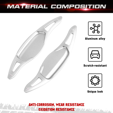 Silver Aluminum Paddle Shifter Extension Cover Kit For Kia Stinger 2018-2023