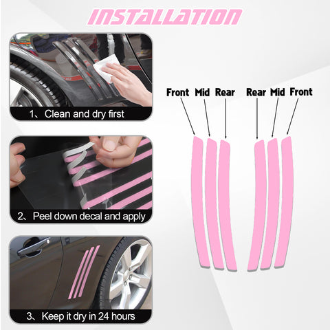 Xotic Tech 6pcs Car Body L&R Side Vent Insert Stripe Decal Vinyl Inlay Side Vent Gill Sticker Compatible with Chevrolet Camaro 2010-2015