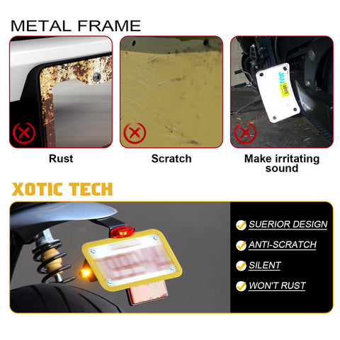 x xotic tech Motorcycle Silicone License Plate Frames, Motorbike License Plate Holder, Rust Proof, Rattle Proof, Weather Proof