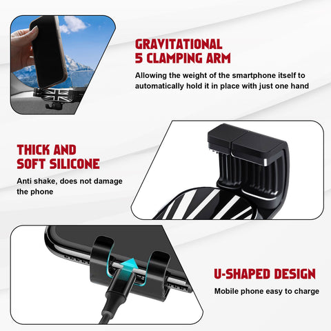 This listing is for 1 piece of Union Jack 5 Clamping Arm Mobile Phone Holder