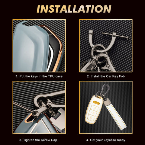 2X TPU Full Cover Smart Key Fob Cover For Audi A3 S3 S6 RS6 S7 2020-2022