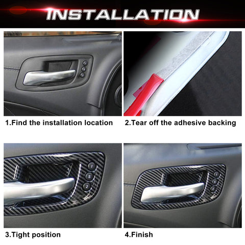 Carbon Look Door Handle Bowl Trim For Charger 2011-23 Chrysler 300 2015-2023