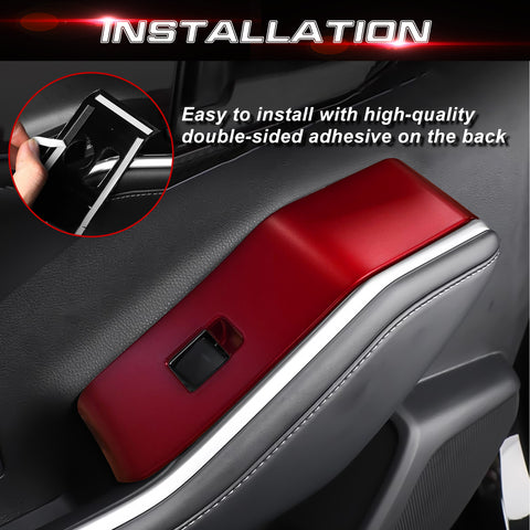 x xotic tech 4Pcs Automobile Door Window Control Panel Cover Door Lock Switch Trim Molding Accessories Compatible with Toyota Highlander 2020-up North American Version