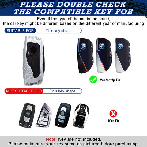 x xotic tech Mech Style Heavy Metal Key Fob Cover Compatible with BMW 2023 2024 2025 X1 X5 X6 X7 i7 Xi 3 5 7 Series 740i 760i XM IX IX3 I5 I7, Zinc Alloy Key Case Protector Shell Keychain