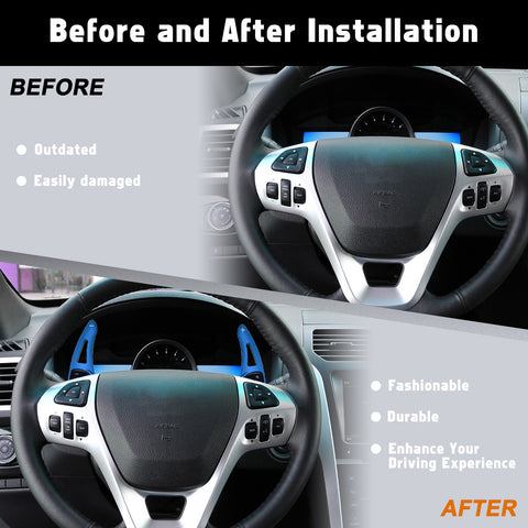 Aluminum Paddle Shifter Extension Decoration Cover For Ford Explorer 2013-2019