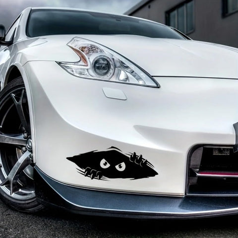11x4.25 Inches Large Vinyl Car Peeking Monster Bumper Sticker for Cars, Trucks