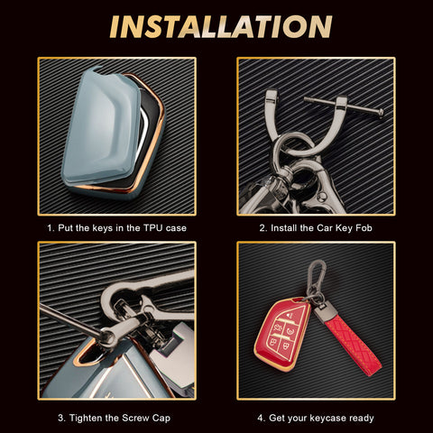 2X TPU Full Cover Remote Key Fob Holder For Cadillac CT5 Escalade 2020-2023