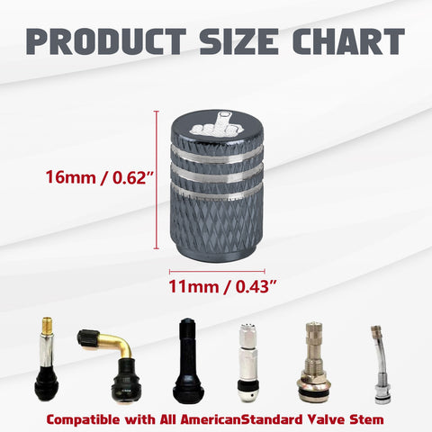 Xotic Tech Tire Valve Stem Caps 8Pcs Anodized Aluminum Tire Valve Cap Set, Corrosion Resistant Air Leakproof Universal Stem Covers for Cars Trucks Motorcycles SUVs and Bikes (Middle Finger)