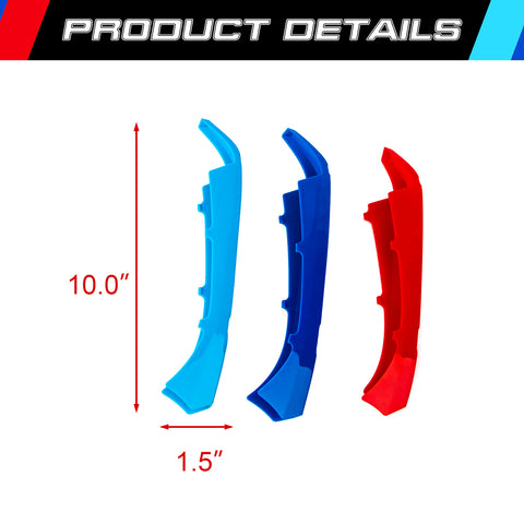 Front 5-Beam Kidney Grille M-Colored Strip Insert Clip Cover For BMW X1 2023-up