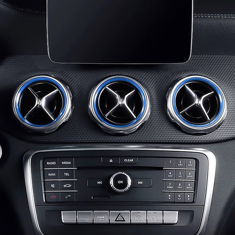 Red Aluminum Air Condition Vent Decoration Cover Trims For Benz CLA GLA Class