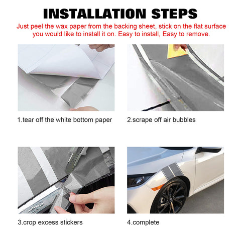 x xotic tech Fender Stripes Hash Marks KK Vinyl Decal Universal for Car Truck Sticker Racing Stripe 11"x23"