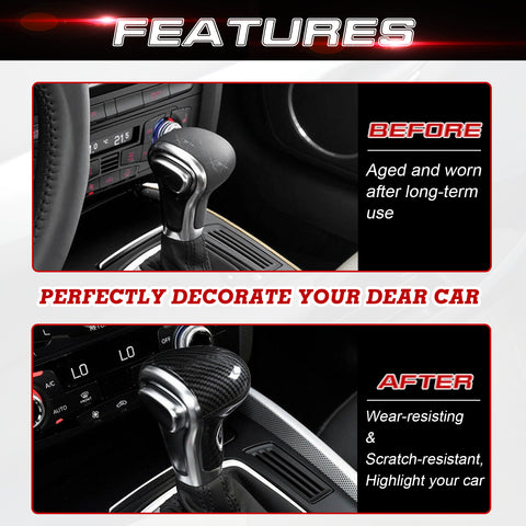 ABS Carbon Fiber Car Interior Center Console Gear Shift Knob Cover Molding Trim for Audi A4 A5 A6 A7 Q7 2012-2016