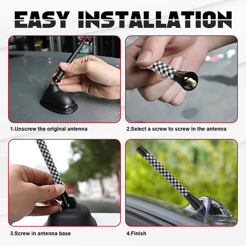 Set Union Jack Antenna w/Chrome Tire Valve Stem Caps Dust Cover For Mini Cooper