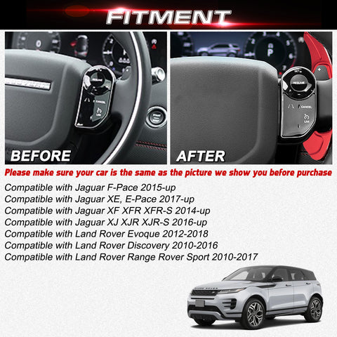 Red Aluminum Paddle Shifter Extension For Jaguar F-Pace E-Pace XE XF Land Rover