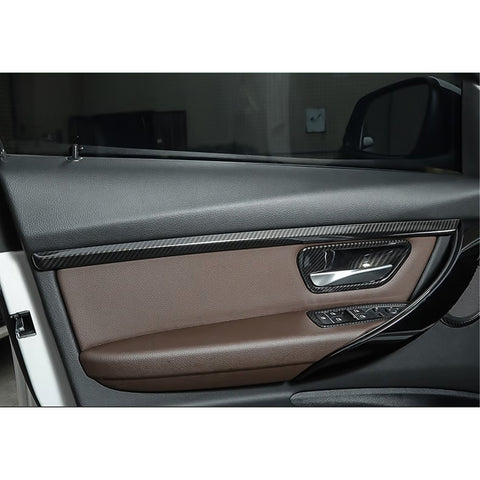 Carbon Fiber Look Door Molding Strip Cover Trim For BMW 3 Series F30 F31 12-2018