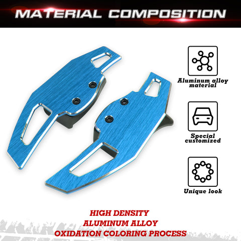 For VW Jetta Beetle CC Blue Add-on Shift Paddle Extension Cover Trim Accessories