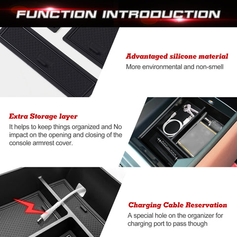 Xotic Tech Center Console Organizer Compatible with BMW X5 G05/X7 G07 2019-2025, X6 G06 2020-2025 Console Organizer Tray Accessories Center Armrest Storage Box Accessories