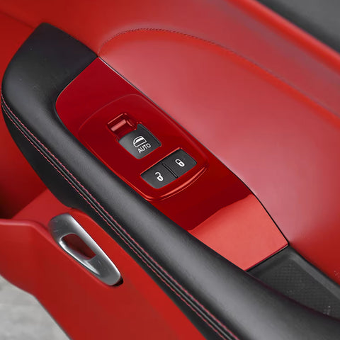 Window Lift Trim Door Lock Switch Panel Cover Compatible with Dodge Challenger 2015-up Interior Accessories Decoration 2Pcs/Set