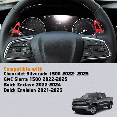 Aluminum Paddle Shifter Extension Decor Cover For Chevy Silverado GMC Sierra