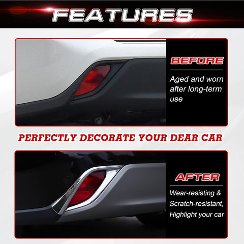 x xotic tech Rear Bumper Fog Light Lamp Cover Trim Compatible with Toyota Highlander 2020-up ABS Car Decoration Exterior Accessories, 2Pcs/Set