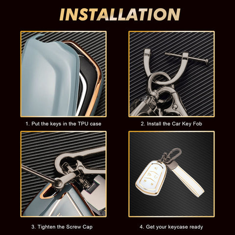 2X TPU Full Cover Smart Key Fob Cover For Cadillac CT6 XT5 CTS 2016-2019