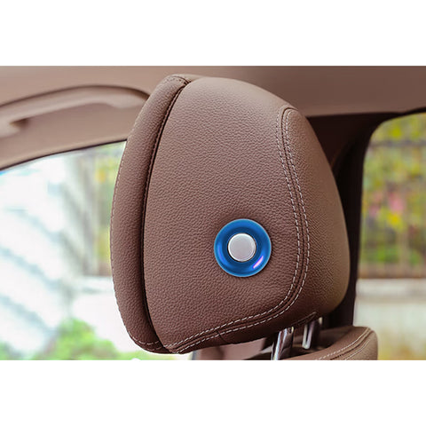 2x Blue Inner Seat Headrest Button Ring Cover Trim For W205 2015-2021 X205 2016-2022