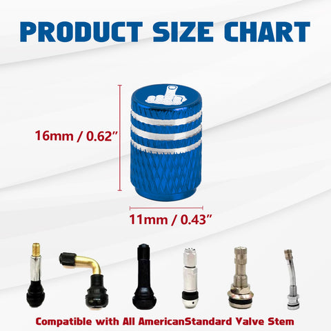 Xotic Tech Tire Valve Stem Caps 4 Pack Anodized Aluminum Tire Valve Cap Set, Corrosion Resistant Air Leakproof Universal Stem Covers for Cars Trucks Motorcycles SUVs and Bikes (Middle Finger)