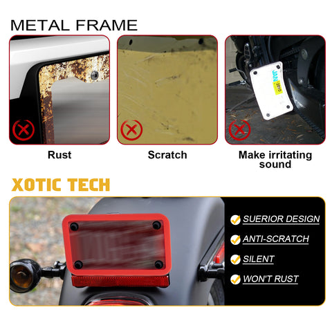 x xotic tech Motorcycle Silicone License Plate Frames, Motorbike License Plate Holder, Rust Proof, Rattle Proof, Weather Proof