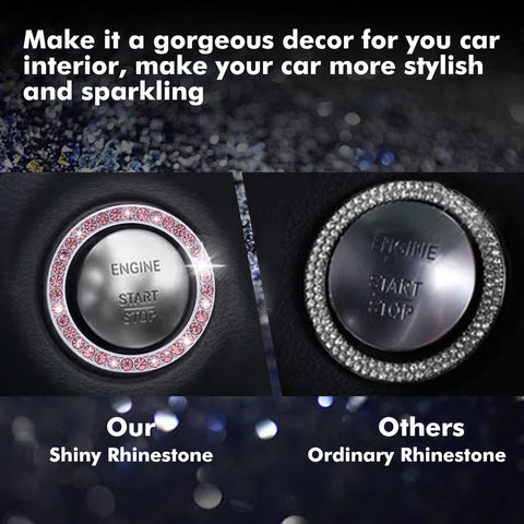 Crystal Rhinestone Car Engine Start Stop Button Bling Ring Cover Accessories